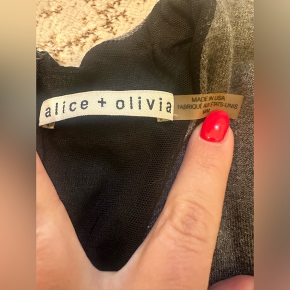 Alice + Olivia Gray Zip Bodysuit - Picture 2 of 4